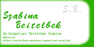 szabina beitelbek business card